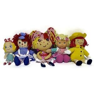 Girl's Lot Stuffed Animal Plush Ada Twist, Raggedy Ann and More 11" to 18"
